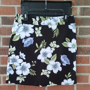 Rafaella Black Floral Mini Skirt Size 10